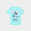 T-shirt col rond manches courtes Stitch vert turquoise femme