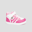 Baskets montantes à scratchs Kicone rose bébé fille