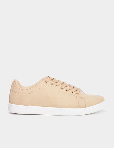 Tennis basses à lacets sable femme