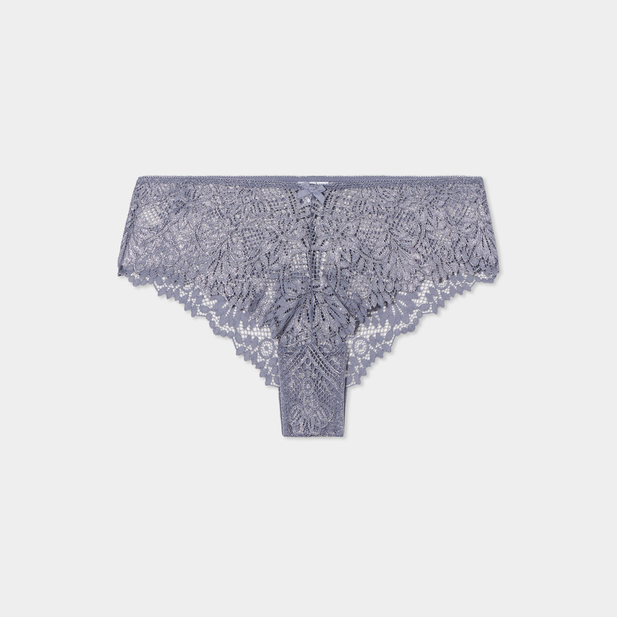 Shorty en dentelle bleu gris femme