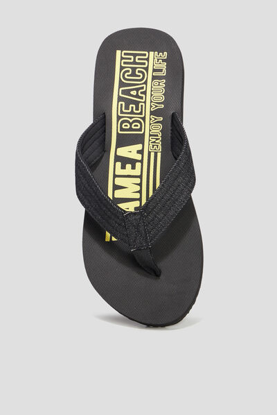 Tongs brides en jean Wamea Beach jaune homme