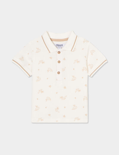 Polo manches courtes coton Creeks ecru bébé garçon