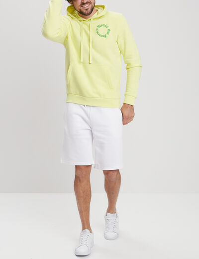 Short jogging molletonné droit blanc homme