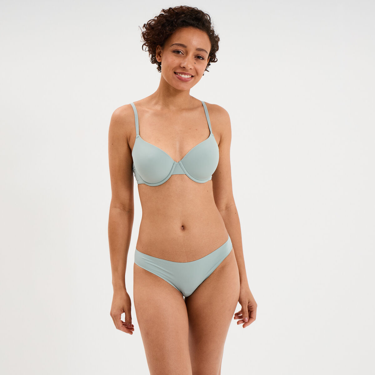 Culotte microfibre sans coutures vert clair femme