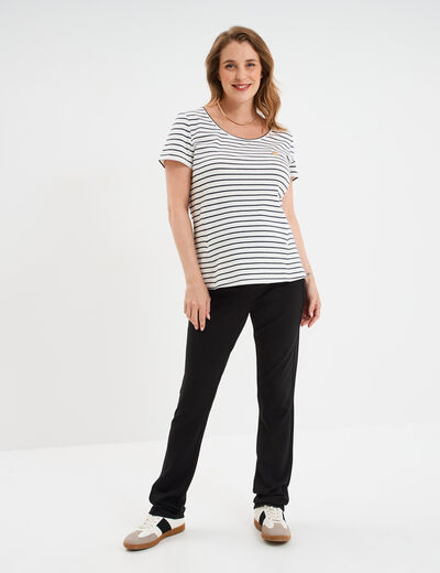 T-shirt allaitement manches courtes ecru femme maternité