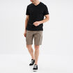 Bermuda cargo en lin mélangé gris homme