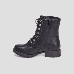 Bottines revers zippées et crantées noir fille