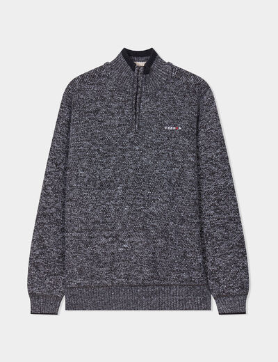 Pull camionneur zippé droit Creeks gris foncé homme