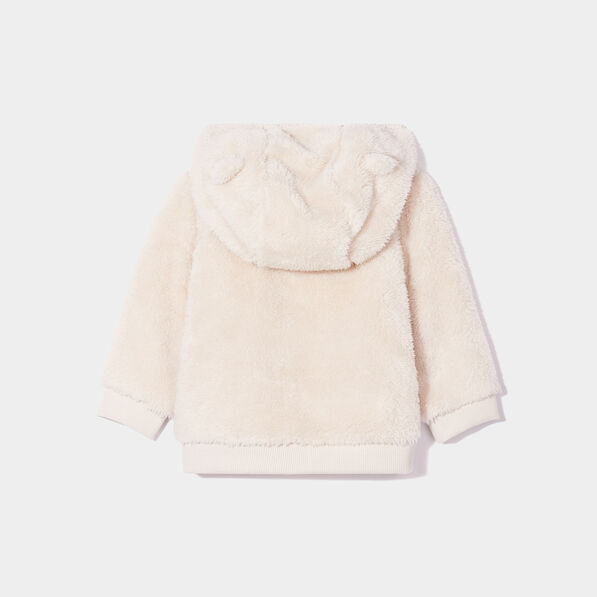 Gilet fausse fourrure zippé à capuche beige bébé garçon