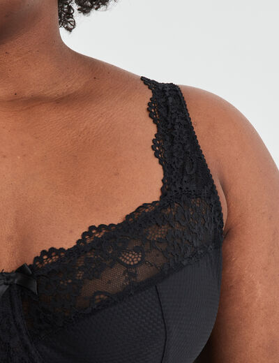 Soutien-gorge corbeille dentelle noir femme grande taille