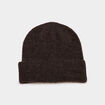 Bonnet maille c&ocirc;tel&eacute;e marron fonc&eacute; femme