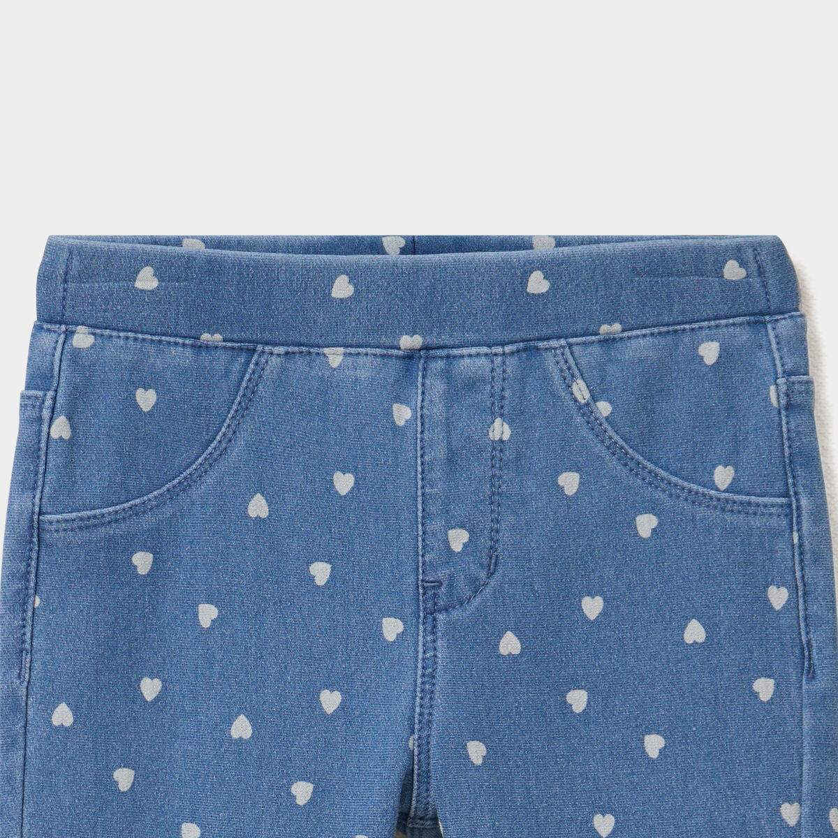 Tregging en jean taille &eacute;lastiqu&eacute;e denim brut b&eacute;b&eacute; fille