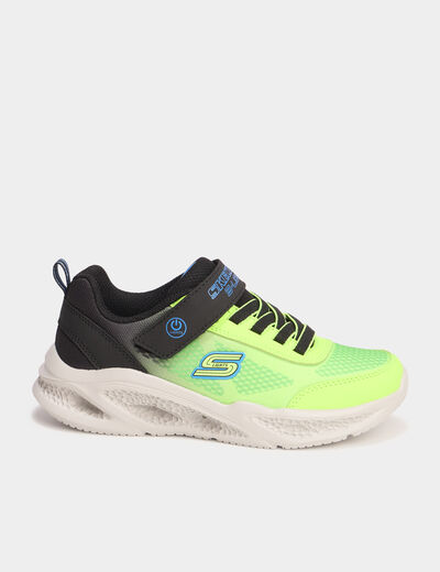 Baskets running semelles lumineuses vert fluo garçon