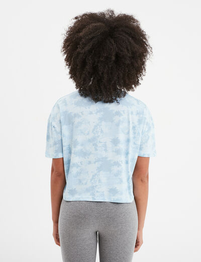 T-shirt cropped oversize Creeks bleu femme