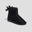 Bottines fourr&eacute;es noeud effet satin noir fille