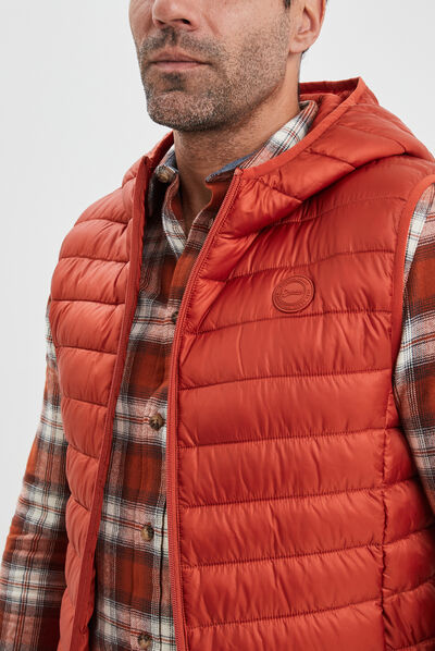 Doudoune sans manches à capuche Creeks orange foncé homme