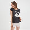 Ensemble pyjama short 2 pièces coton gris foncé femme