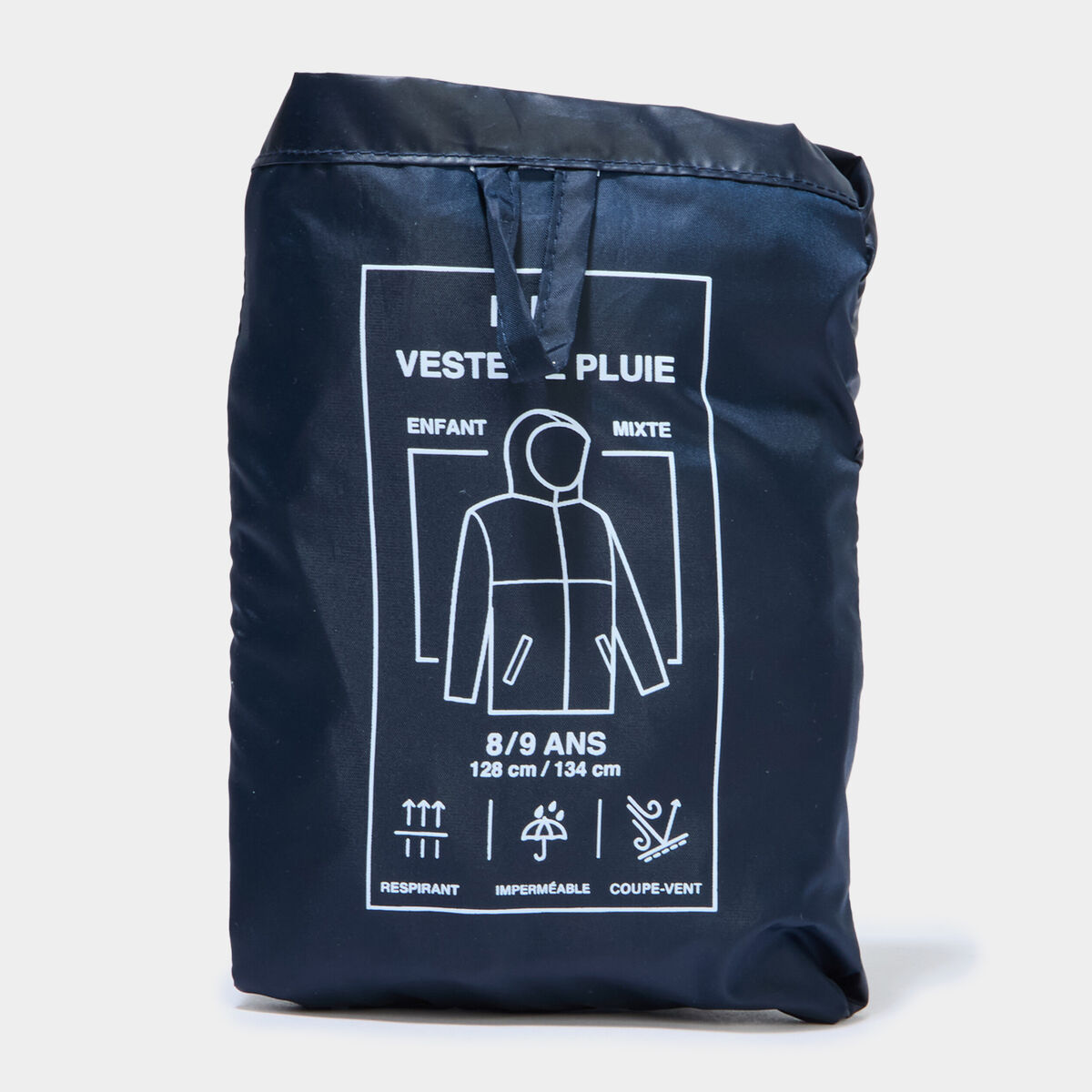 Veste imperm&eacute;able coupe-vent bleu marine mixte