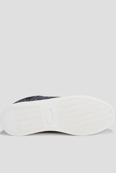Tennis pailletées à lacets Mosquitos noir femme