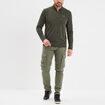 T-shirt col camionneur Trappeur vert kaki homme