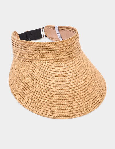 Visi&egrave;re paille tress&eacute;e sable femme