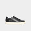 Tennis basses en cuir noir homme