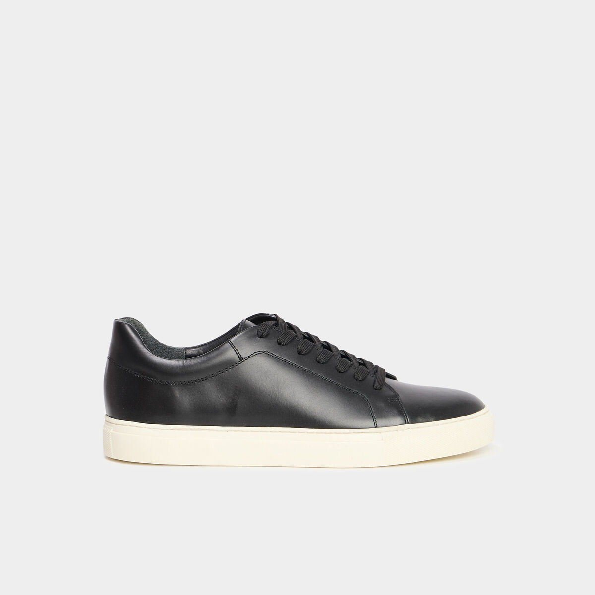 Tennis basses en cuir noir homme