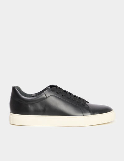 Tennis basses en cuir noir homme