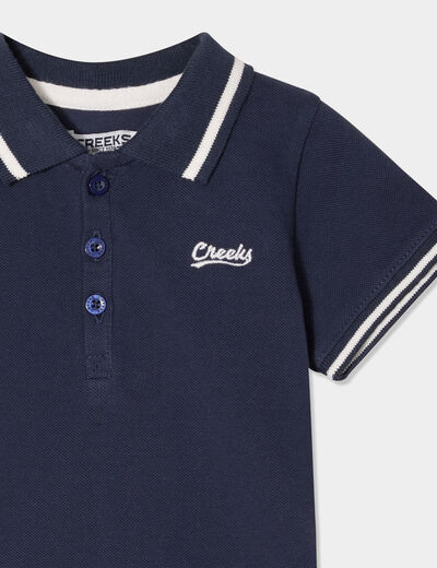Polo manches courtes coton Creeks bleu marine bébé garçon