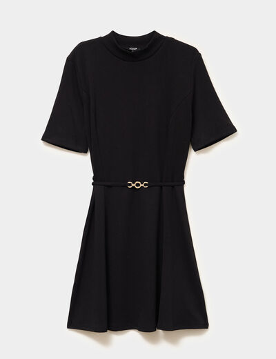 Robe &eacute;vas&eacute;e boucle taille noir femme