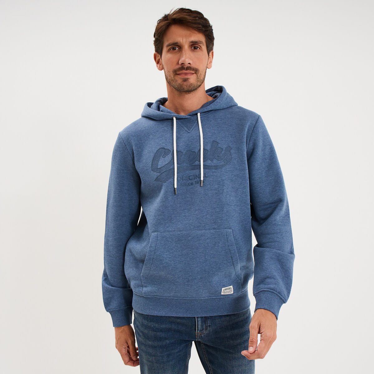 Sweat hoodie capuche et 1 poche bleu homme