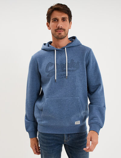 Sweat hoodie capuche et 1 poche bleu homme