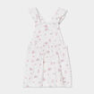Robe salopette bretelles à volants coton ecru bébé fille