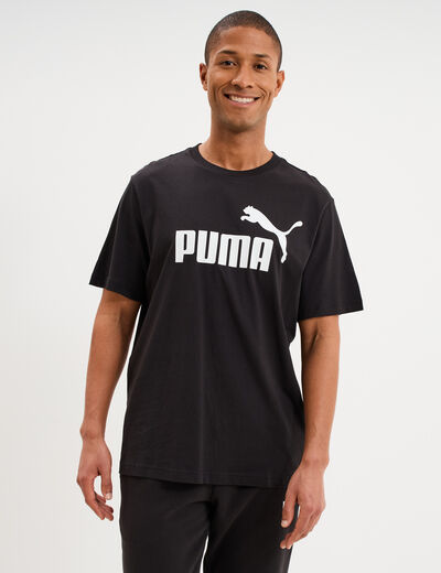 T-shirt droit manches courtes coton Puma noir homme