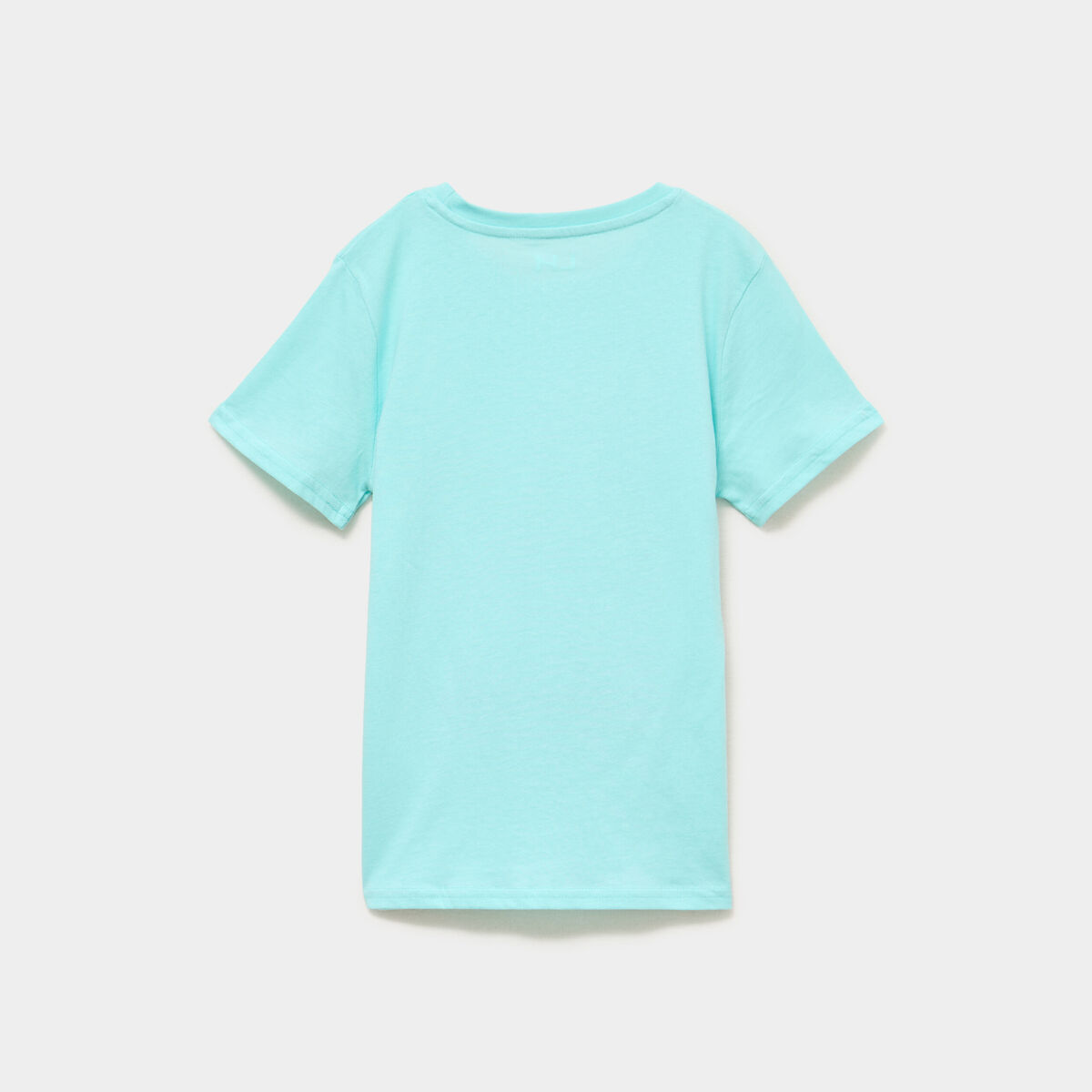 T-shirt &agrave; sequins manches courtes coton bleu turquoise gar&ccedil;on