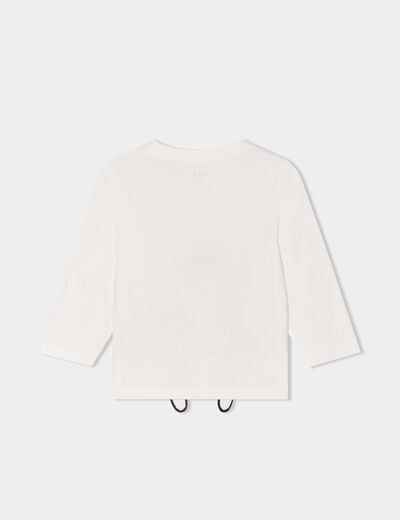 T-shirt manches longues col rond coton blanc bébé garçon