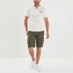 T-shirt col tunisien coton Trappeur blanc homme