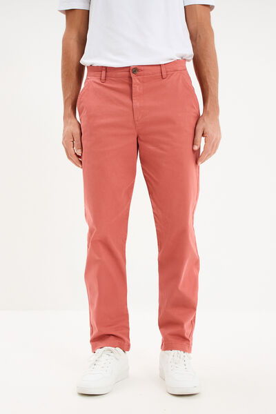 Pantalon chino droit stretch vieux rose homme