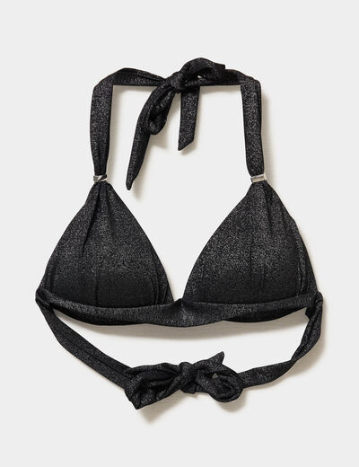 Haut de maillot de bain forme triangle noir femme