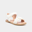 Sandales c&eacute;r&eacute;monie avec bride &agrave; scratch blanc fille