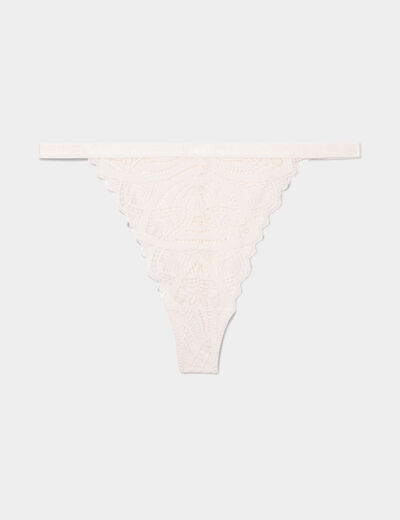 Tanga en dentelle ivoire femme