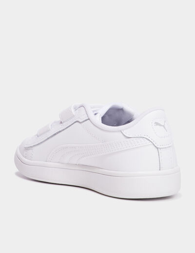 Tennis basses à scratchs Puma blanc garçon