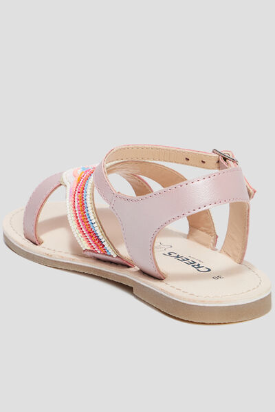 Sandales avec perles Creeks rose fille