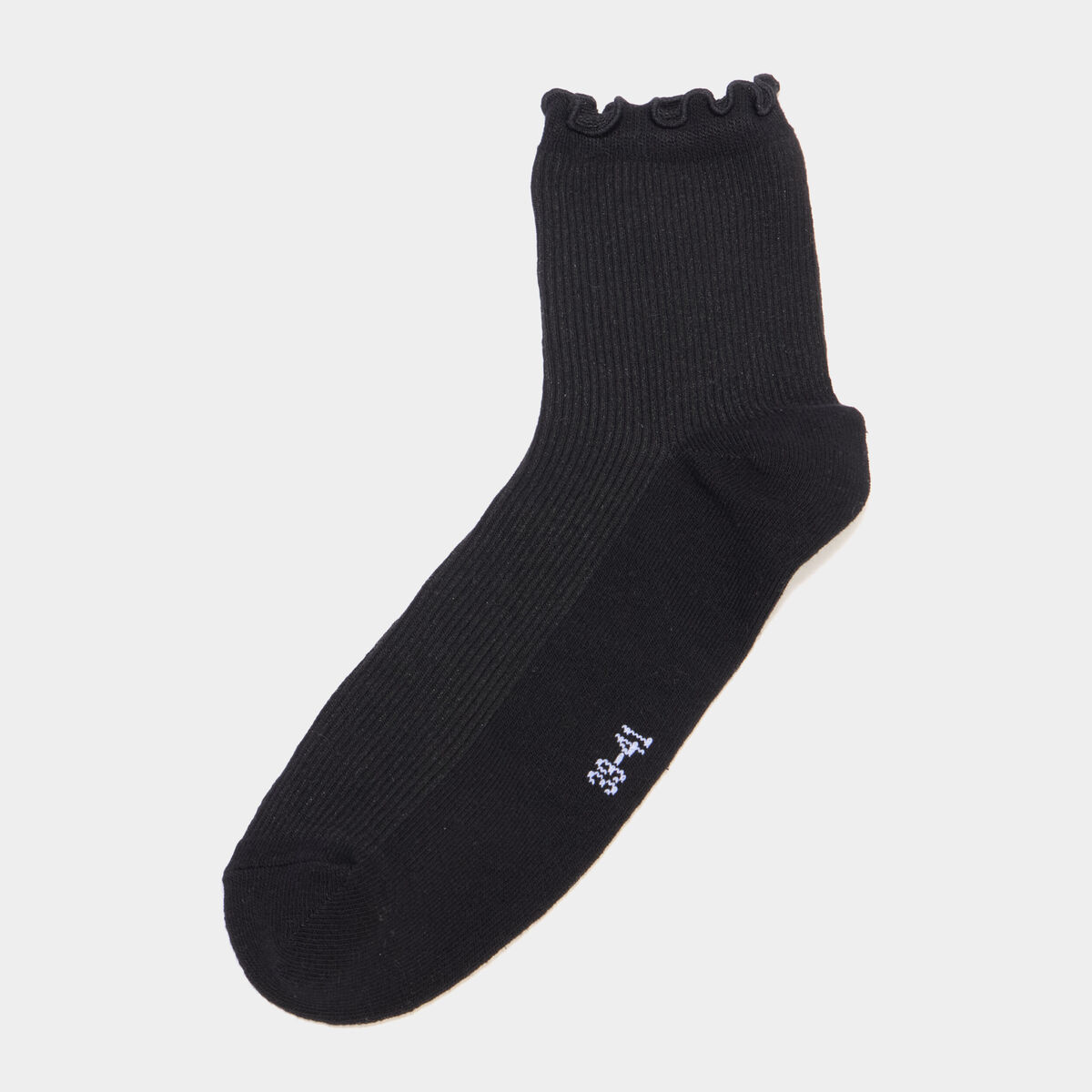 Lot 5 paires socquettes c&ocirc;tel&eacute;es noir femme