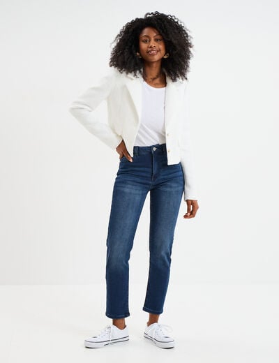 Jean stretch slim 7/8 ème denim brut femme