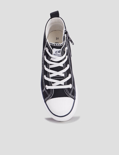 Tennis montantes en toile Creeks noir fille