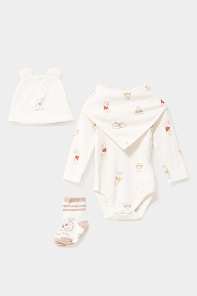 Ensemble naissance Winnie l'ourson blanc b&eacute;b&eacute;