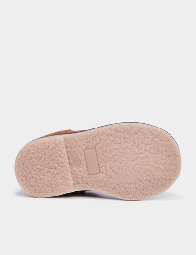 Bottines en cuir effet suédine Creeks camel bébé fille