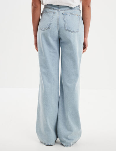 Jeans wide leg taille haute Creeks denim triple stone femme