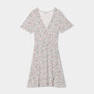 Robe patineuse manches courtes ecru femme